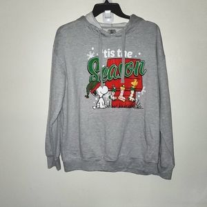 Peanuts Charlie Brown Snoopy Christmas Hoodie Tis The Season  Jr. size & Plush